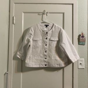 Roz & Ali XL White Jacket 3/4 sleeve